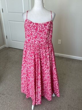 NWOT J. Crew Pink and White Floral Sundress Size 14